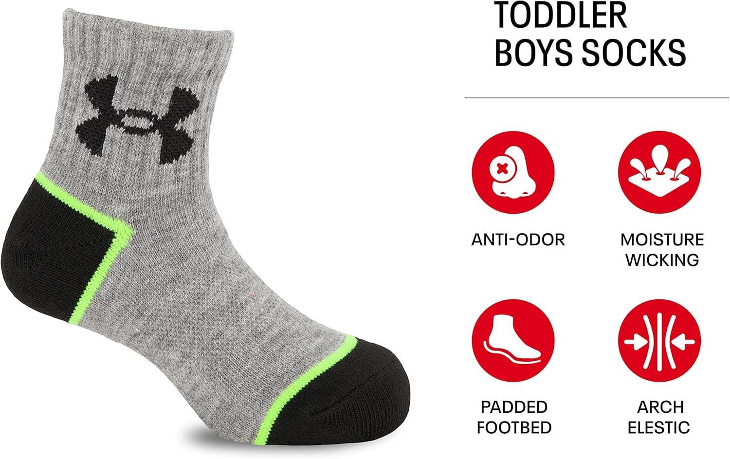 imageUnder Armour Boys Multi Pack Quarter SockGrey Camo