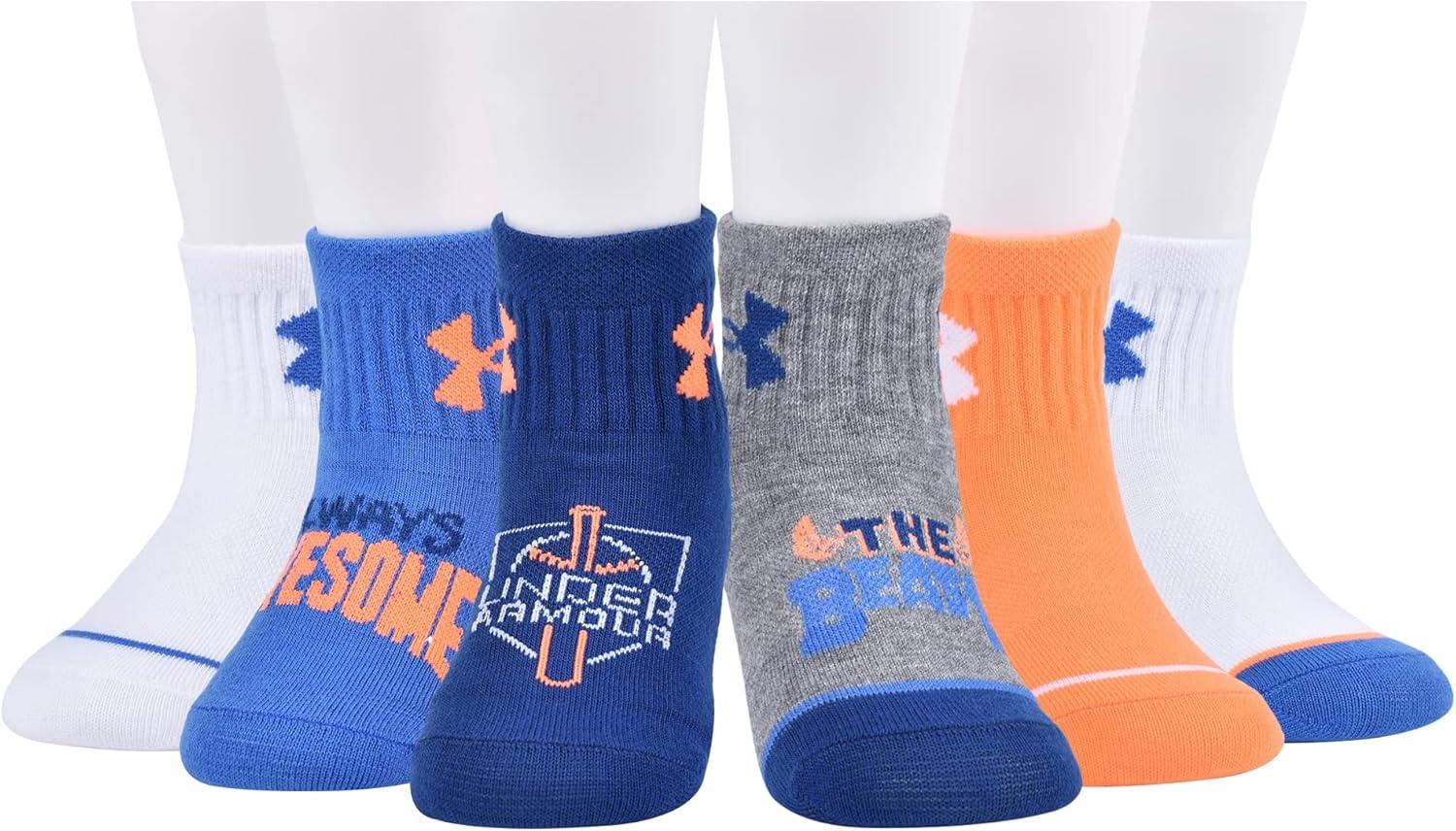 imageUnder Armour Boys Multi Pack Quarter SockLight Gray Heather