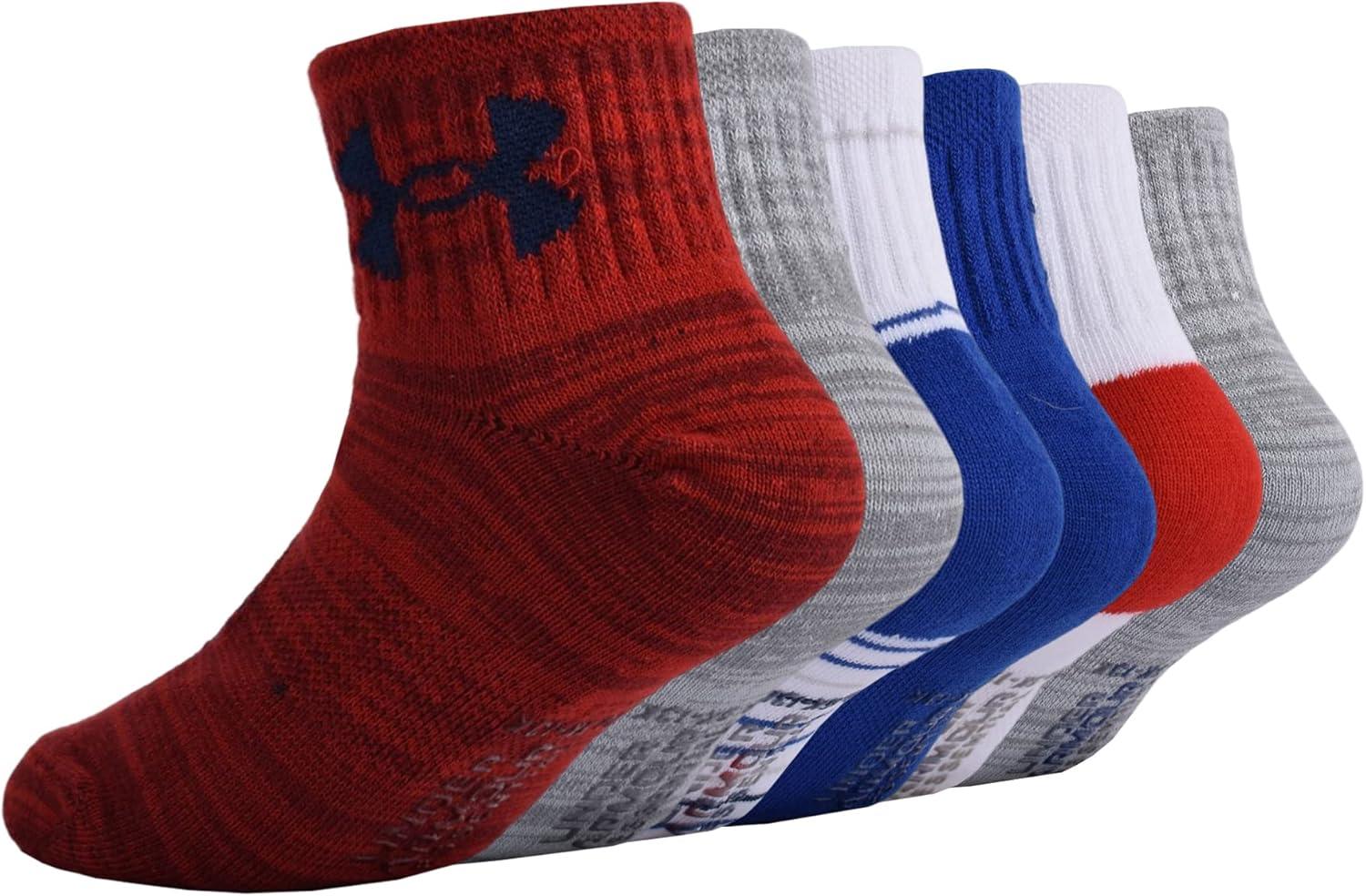 imageUnder Armour Boys Multi Pack Quarter SockRed Multi Color
