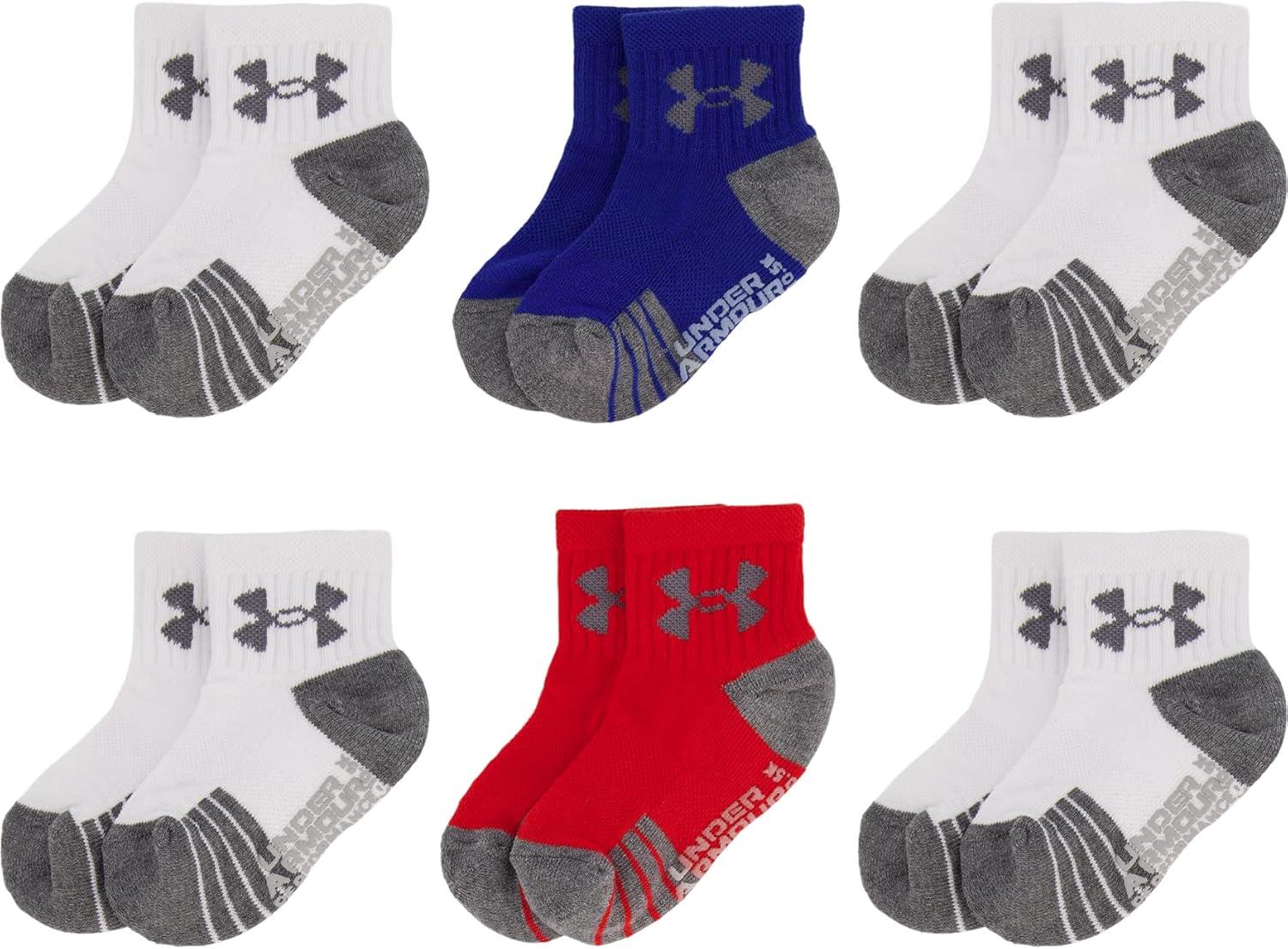 imageUnder Armour Boys Multi Pack Quarter SockRed Tech