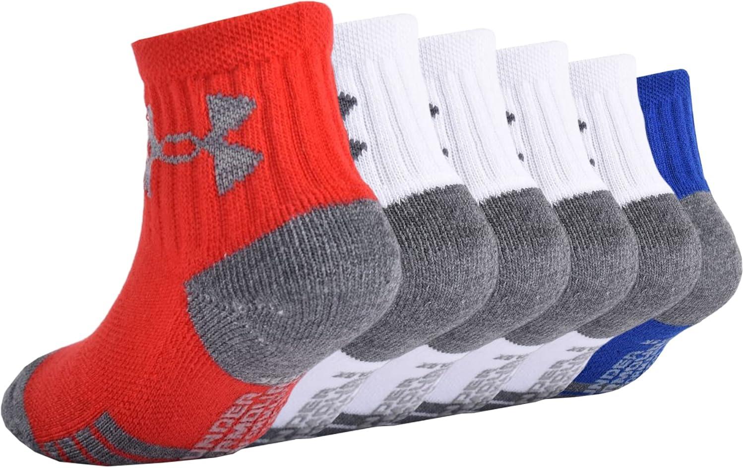 imageUnder Armour Boys Multi Pack Quarter SockRed Tech
