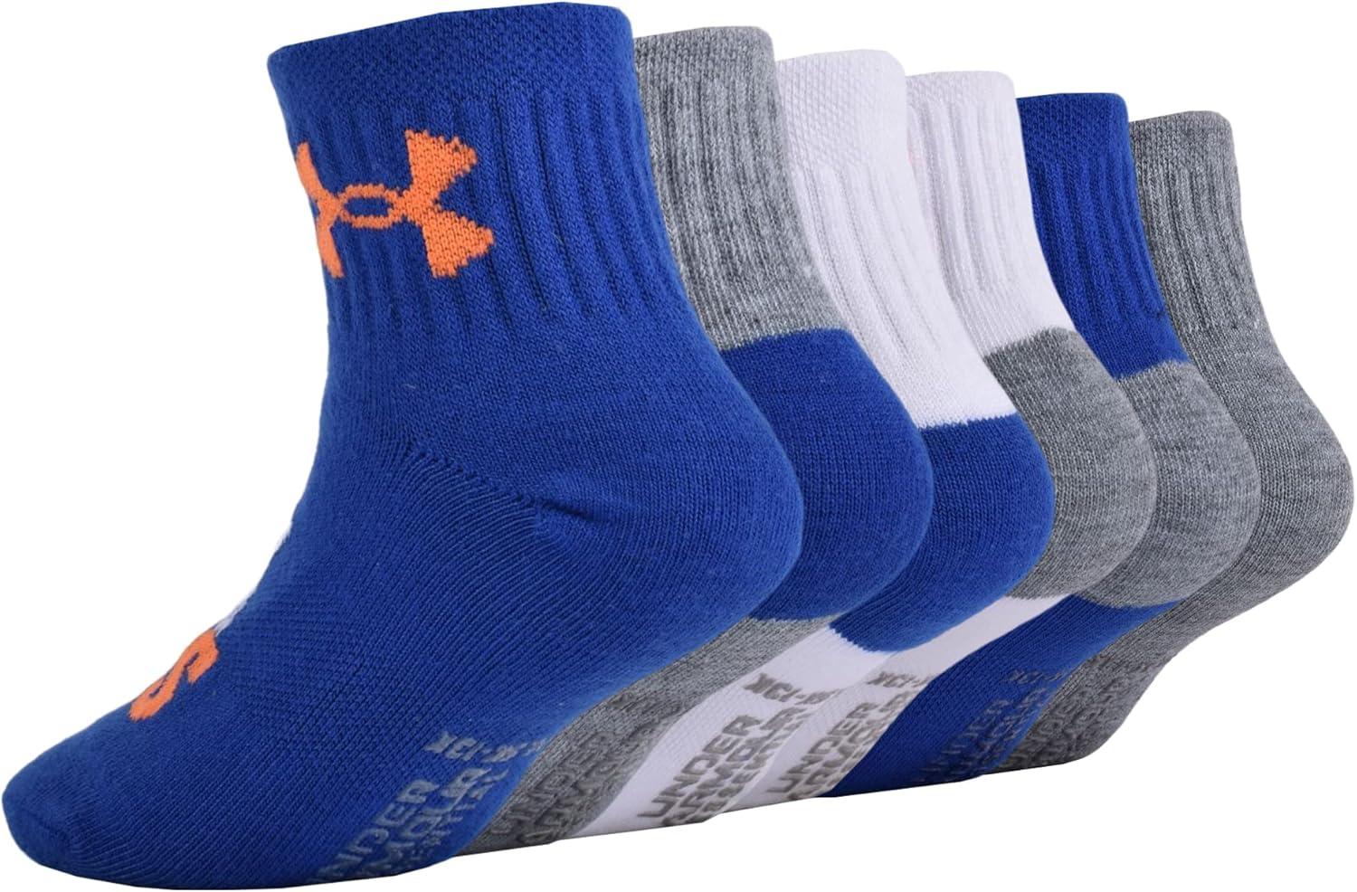 imageUnder Armour Boys Multi Pack Quarter SockRoyal Blue Orange