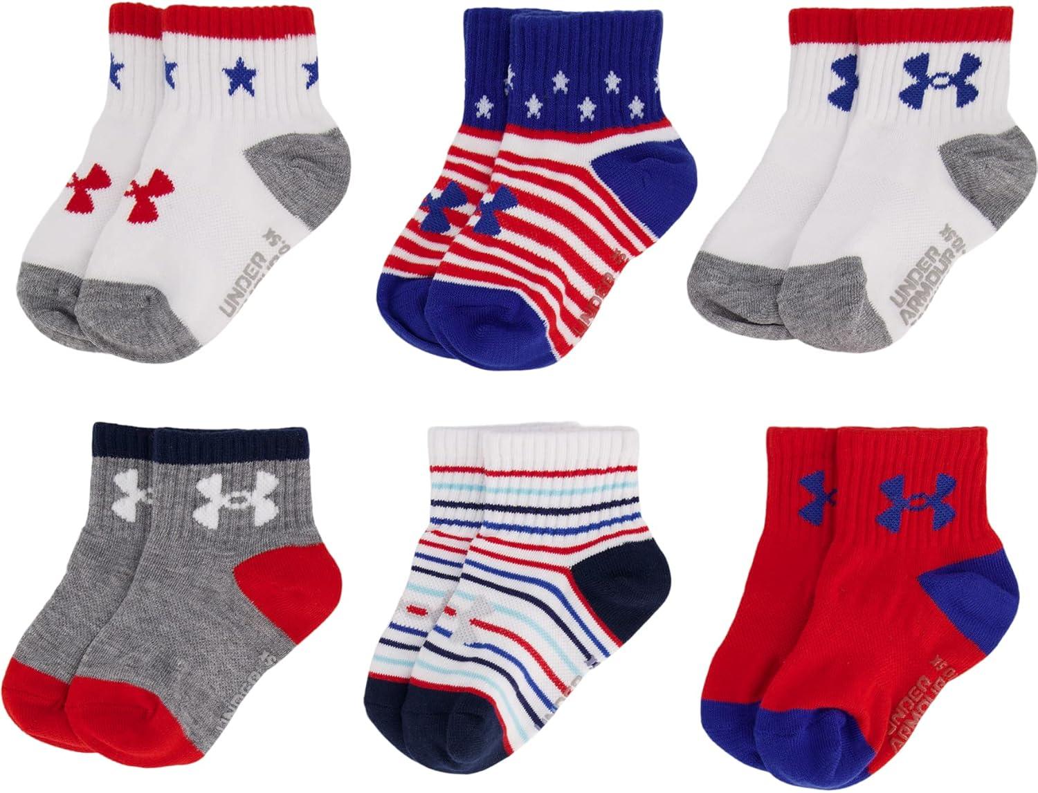 imageUnder Armour Boys Multi Pack Quarter SockStars and Stripes