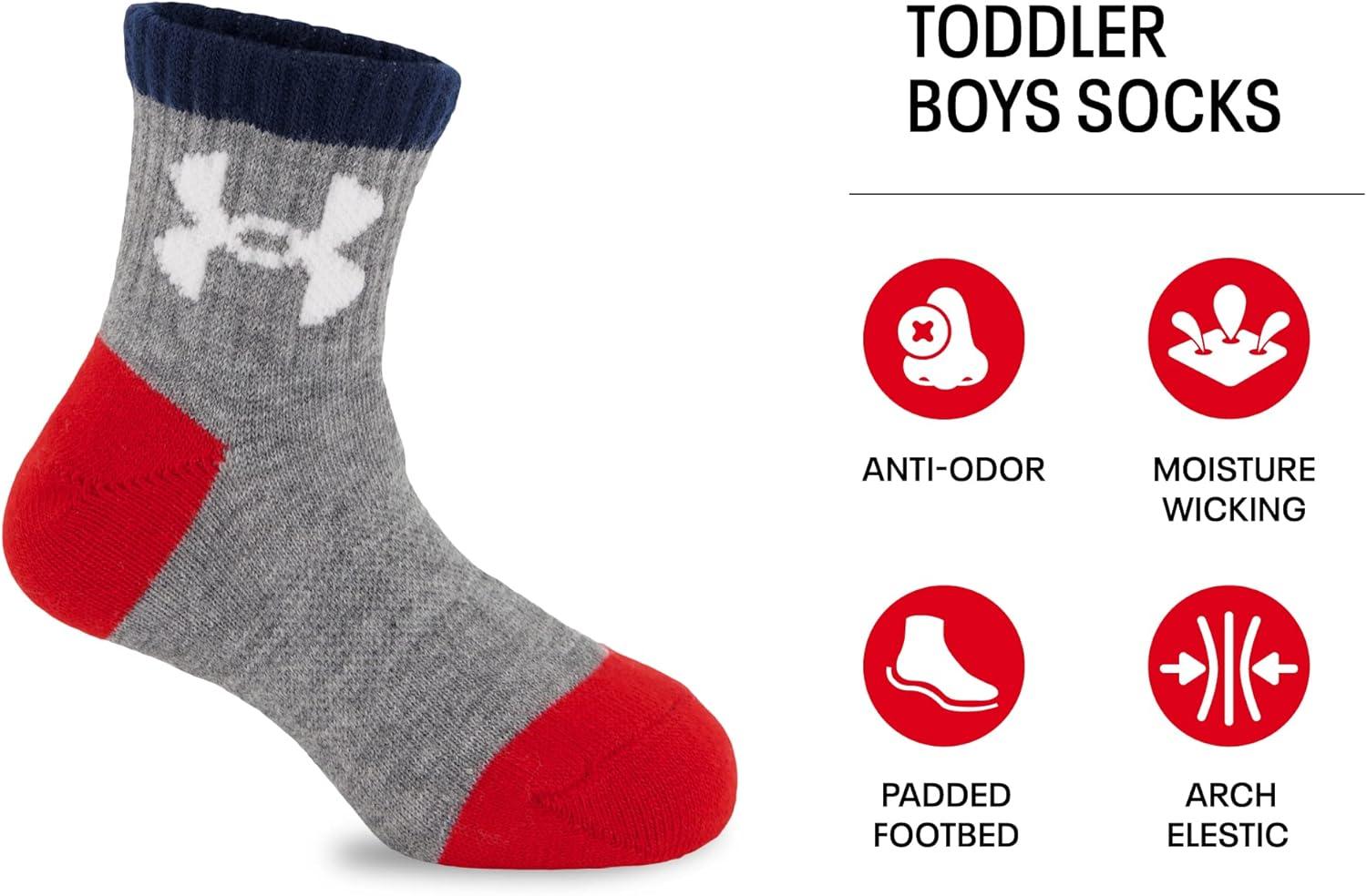imageUnder Armour Boys Multi Pack Quarter SockStars and Stripes