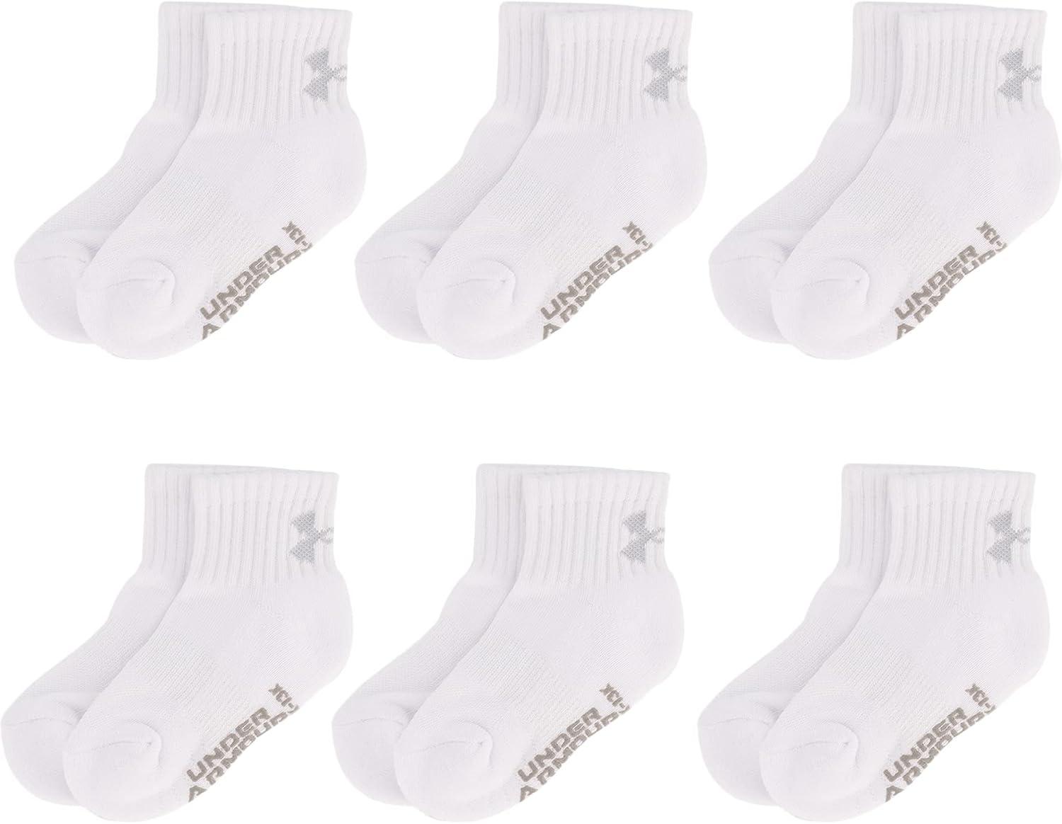 imageUnder Armour Boys Multi Pack Quarter SockWhite