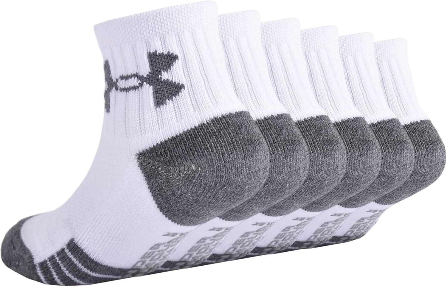imageUnder Armour Boys Multi Pack Quarter SockWhite Grey Band
