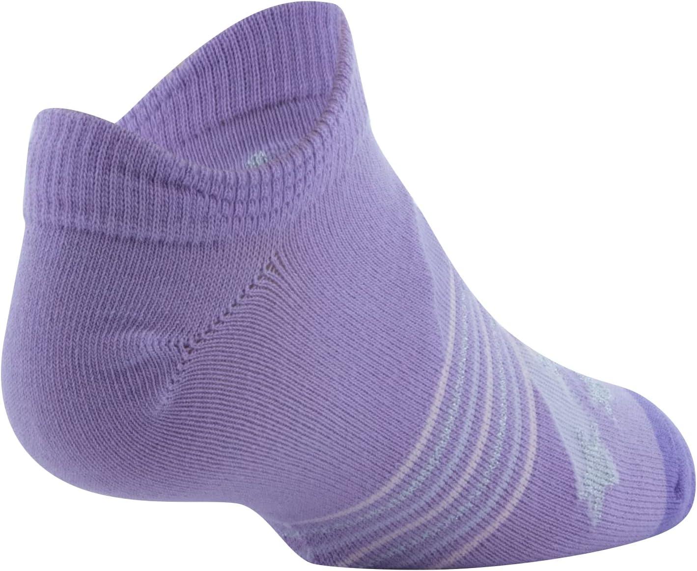 imageUnder Armour Kids Essential 20 Lightweight No Show Socks 6PairsOctaneWhiteVivid Lilac