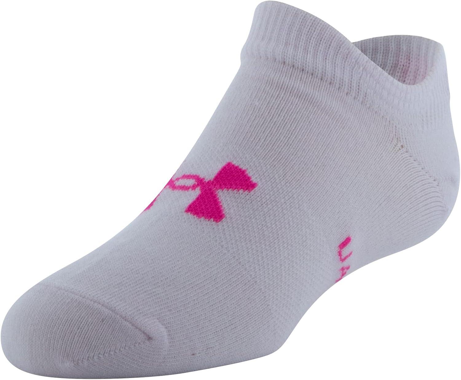 imageUnder Armour Kids Essential 20 Lightweight No Show Socks 6PairsPink NotePurple NoteElectro Pink