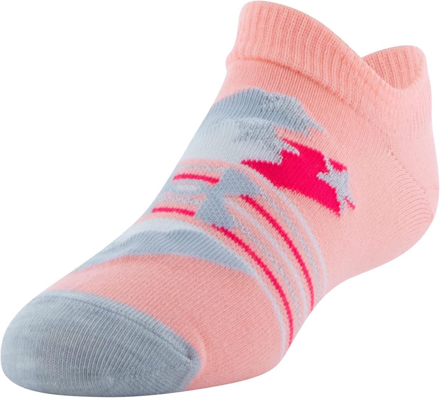 imageUnder Armour Kids Essential 20 Lightweight No Show Socks 6PairsPink SandsWhiteHalo Gray