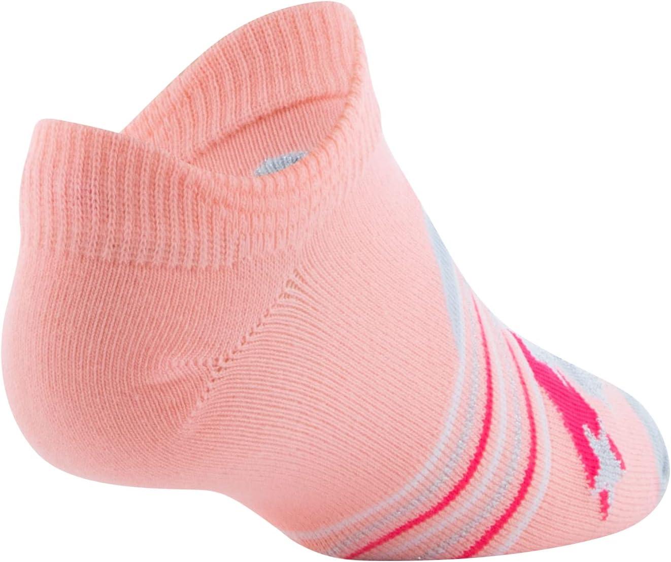 imageUnder Armour Kids Essential 20 Lightweight No Show Socks 6PairsPink SandsWhiteHalo Gray