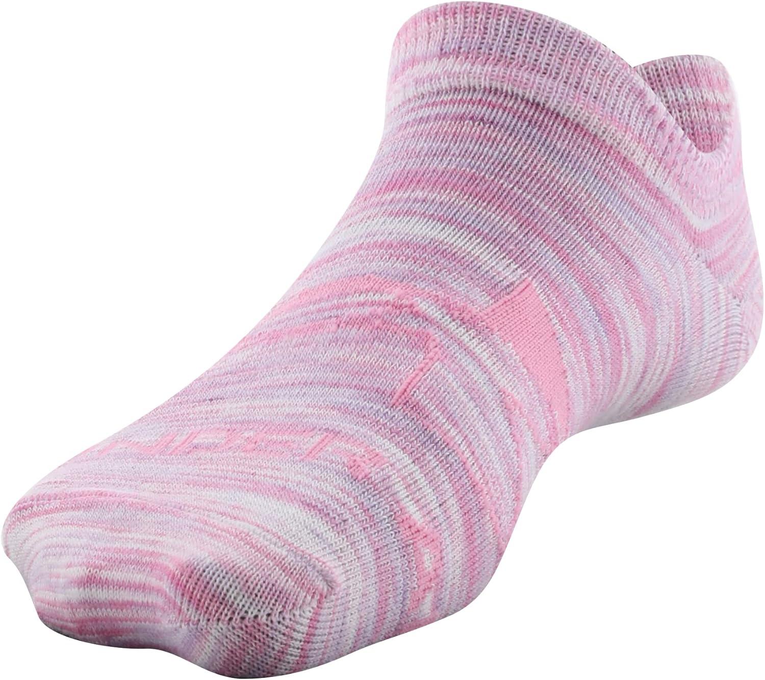 imageUnder Armour Kids Essential 20 Lightweight No Show Socks 6PairsPrime PinkWhite Assorted