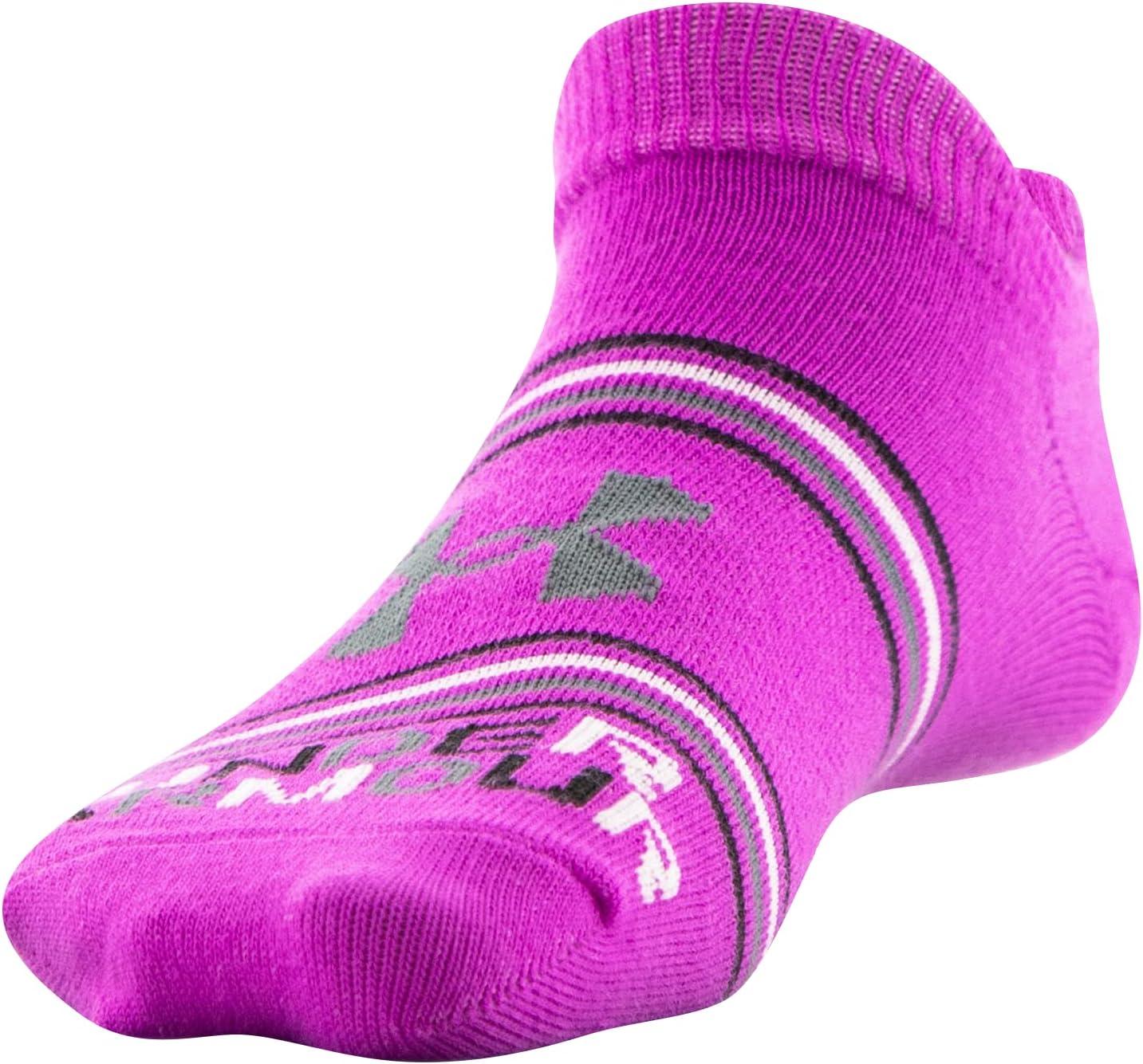 imageUnder Armour Kids Essential 20 Lightweight No Show Socks 6PairsStrobe Purple Assorted