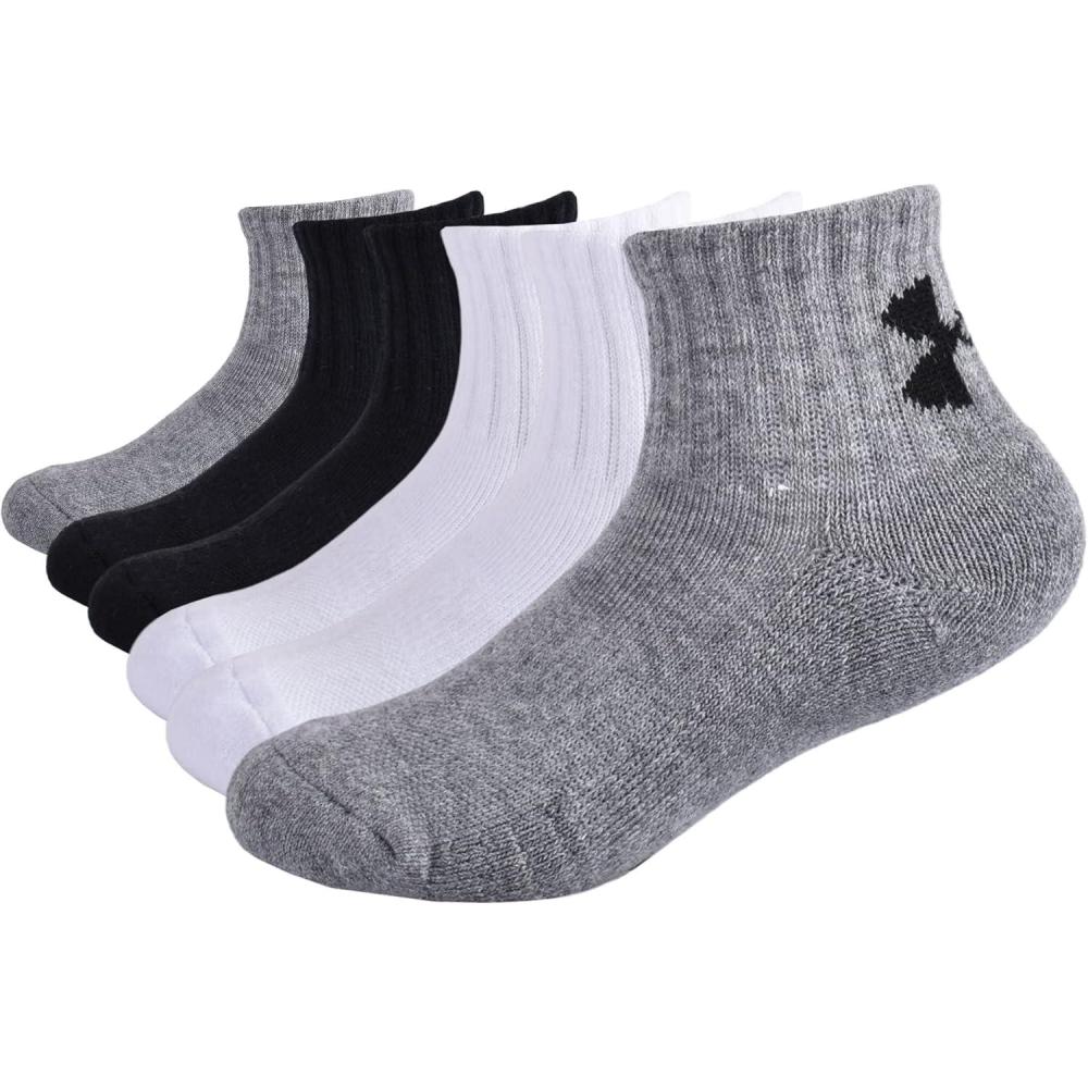 imageUnder Armour Boys Multi Pack Quarter SockGrey Heather