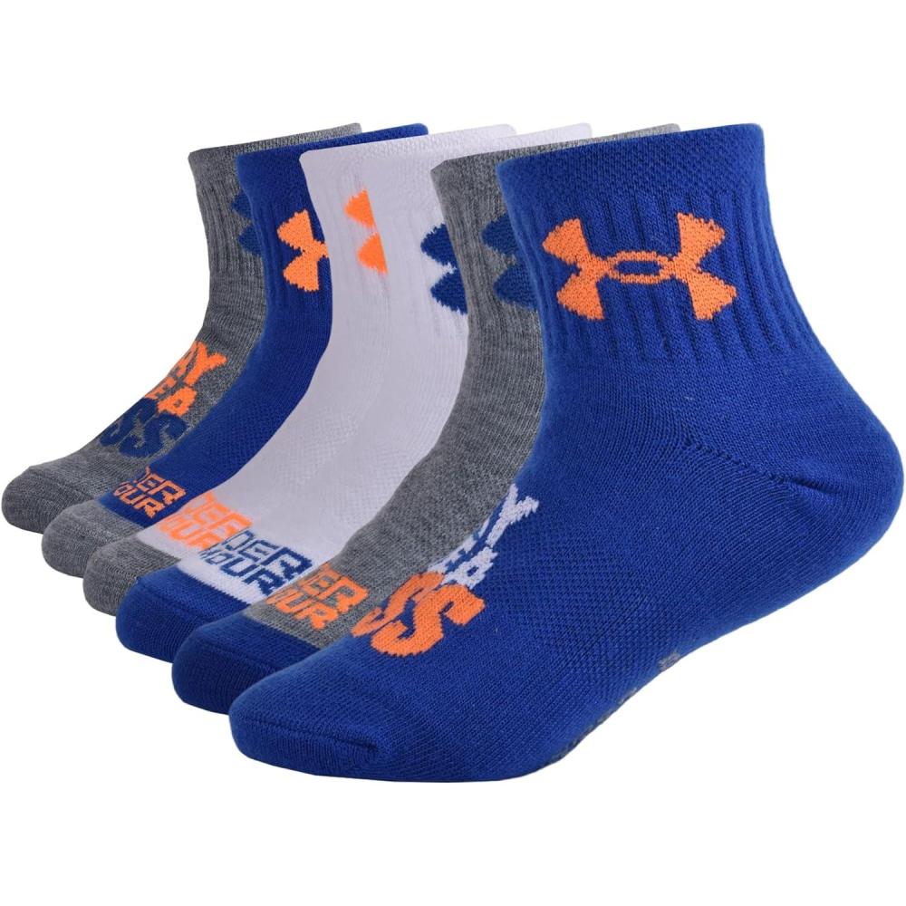 imageUnder Armour Boys Multi Pack Quarter SockRoyal Blue Orange