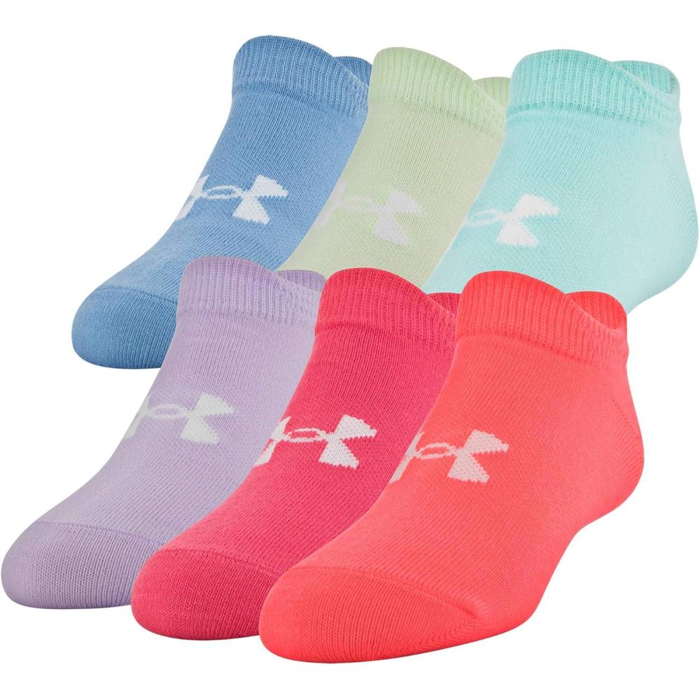 imageUnder Armour Kids Essential 20 Lightweight No Show Socks 6PairsBlitz RedAssorted