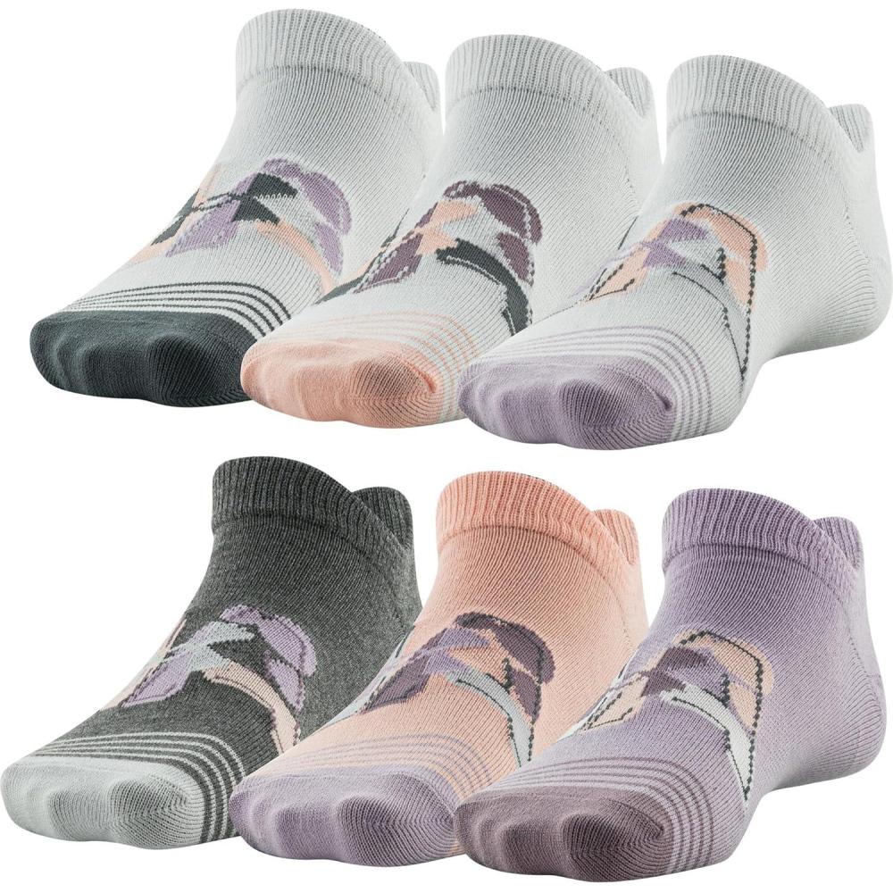 imageUnder Armour Kids Essential 20 Lightweight No Show Socks 6PairsFresh Orchid Assorted