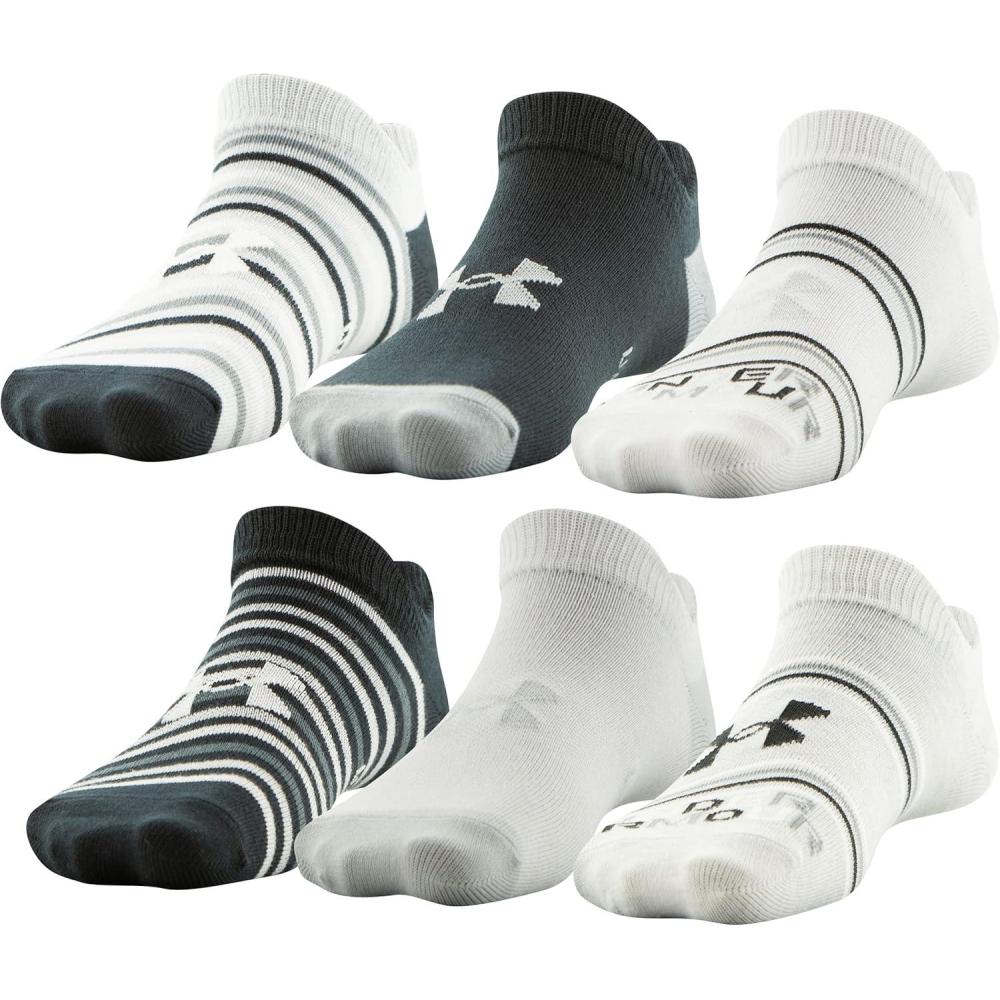 imageUnder Armour Kids Essential 20 Lightweight No Show Socks 6PairsHalo GrayWhite Assorted