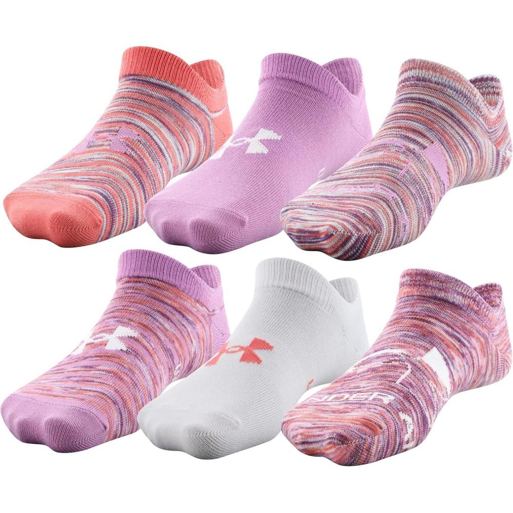 imageUnder Armour Kids Essential 20 Lightweight No Show Socks 6PairsJellyfish Purple