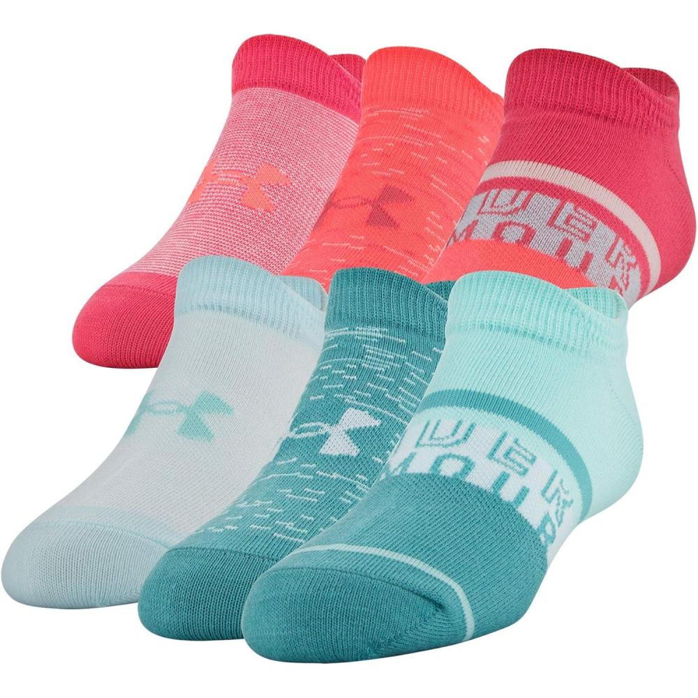 imageUnder Armour Kids Essential 20 Lightweight No Show Socks 6PairsNeo TurquoiseAssorted