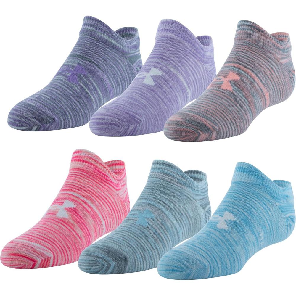 imageUnder Armour Kids Essential 20 Lightweight No Show Socks 6PairsOpal BlueWhiteWhite