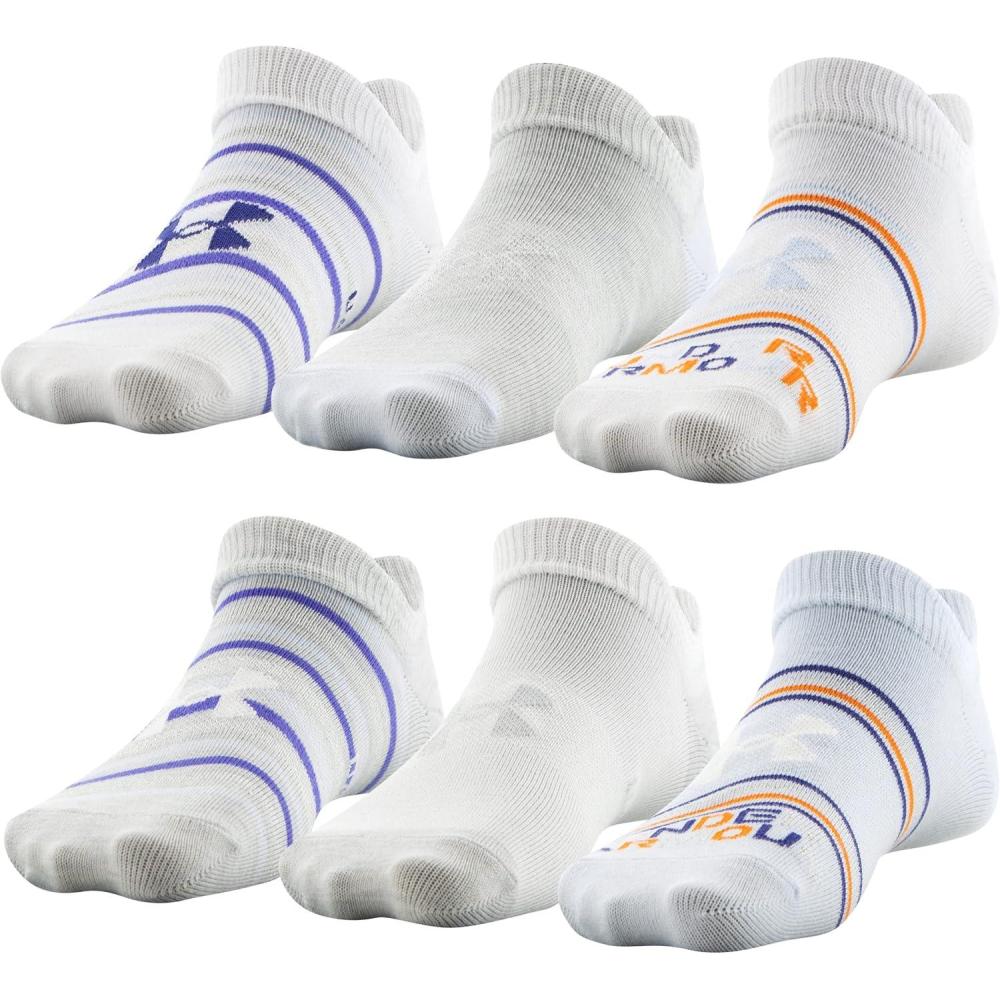 imageUnder Armour Kids Essential 20 Lightweight No Show Socks 6PairsOxford Blue Assorted