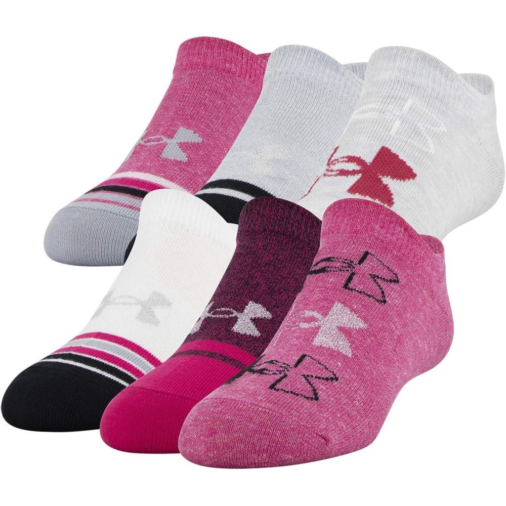 imageUnder Armour Kids Essential 20 Lightweight No Show Socks 6PairsPink Heather Assorted