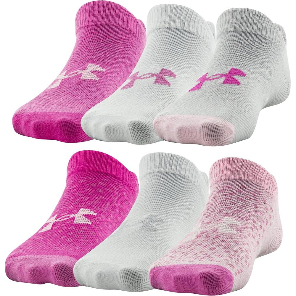 imageUnder Armour Kids Essential 20 Lightweight No Show Socks 6PairsPink Sugar Assorted