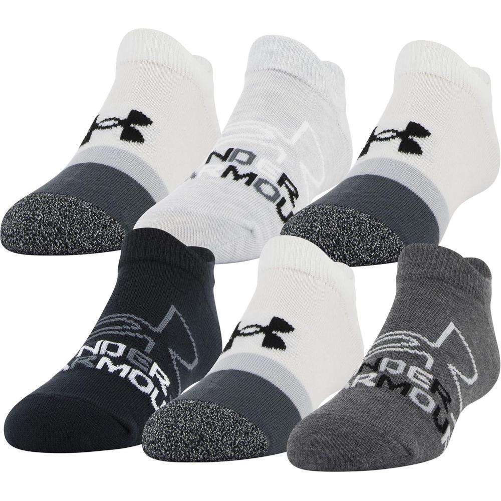 imageUnder Armour Kids Essential 20 Lightweight No Show Socks 6PairsPitch Gray Assorted