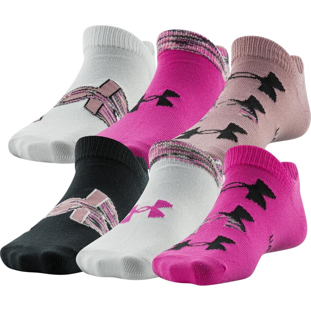 imageUnder Armour Kids Essential 20 Lightweight No Show Socks 6PairsRebel Pink Assorted