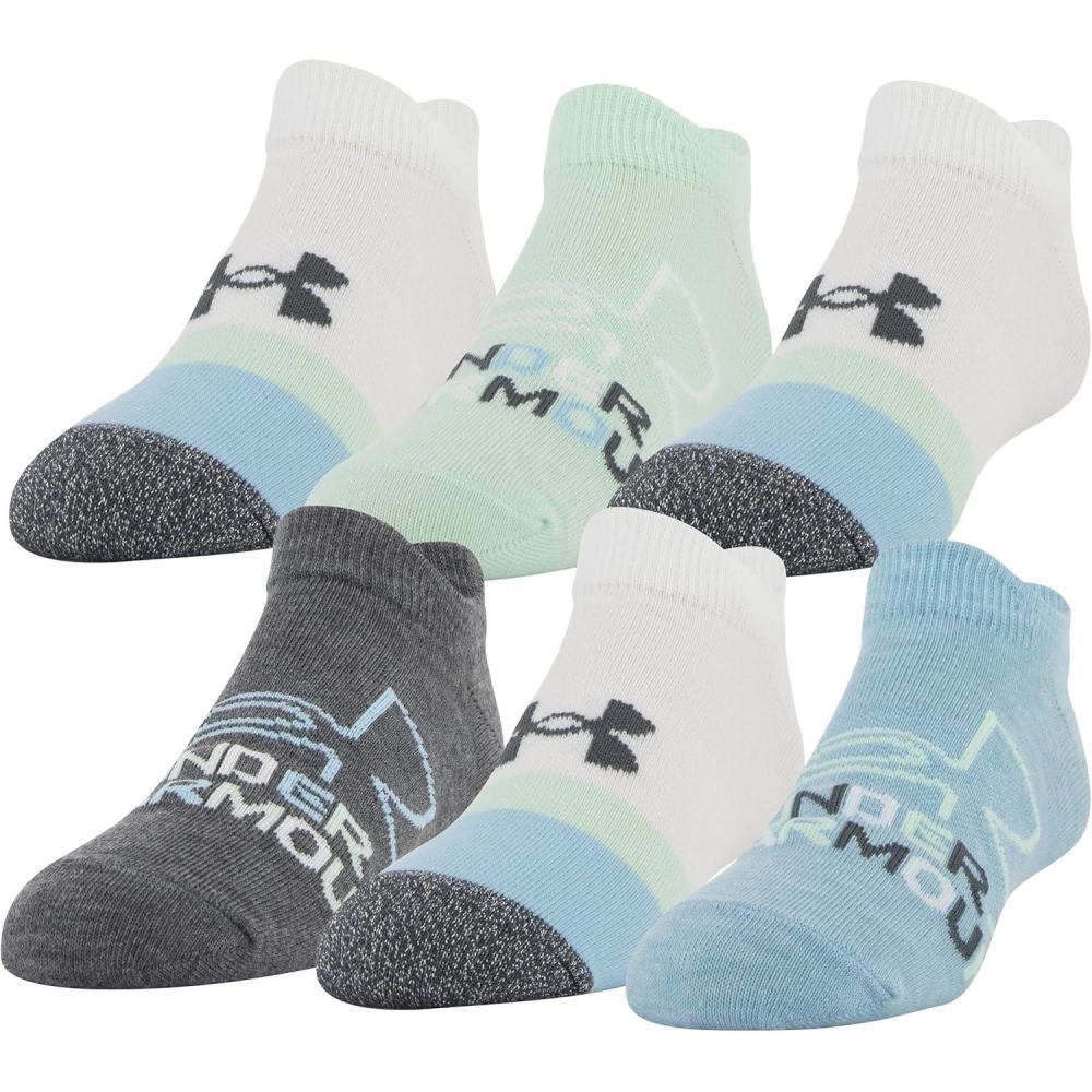 imageUnder Armour Kids Essential 20 Lightweight No Show Socks 6PairsSky Blue Assorted