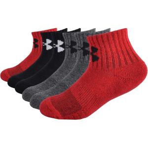 imageUnder Armour Boys Multi Pack Quarter SockRed