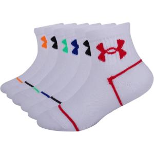 imageUnder Armour Boys Multi Pack Quarter SockWhite Multi Color Strip
