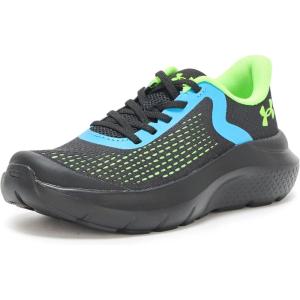 imageUnder Armour Boys Pre School Rogue 4 Alternate Lace Sneaker003 BlackHyper GreenHyper Green