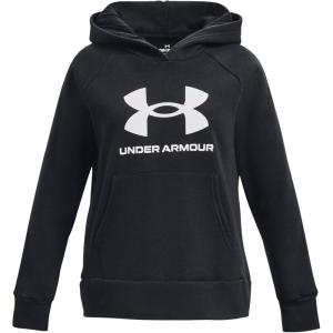 imageUnder Armour Girls Rival Fleece Big Logo Hoodie001 Black   White