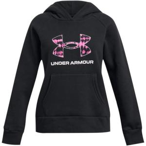 imageUnder Armour Girls Rival Fleece Big Logo Hoodie002 Black   Rebel Pink