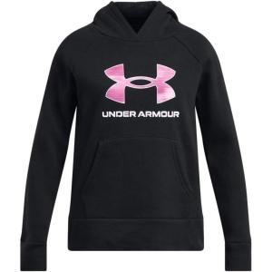 imageUnder Armour Girls Rival Fleece Big Logo Hoodie004 Black   Stellar Pink