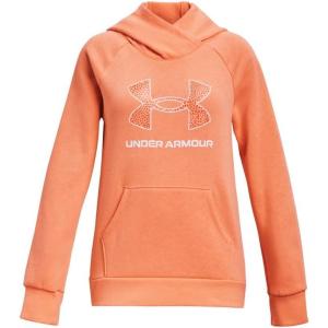 imageUnder Armour Girls Rival Fleece Big Logo Hoodie868 Mellow Orange  Orange Blast  White