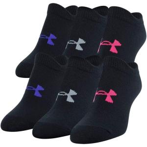 imageUnder Armour Kids Essential 20 Lightweight No Show Socks 6PairsBlack Penta Pink Assorted