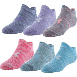 imageUnder Armour Kids Essential 20 Lightweight No Show Socks 6PairsOpal BlueWhiteWhite