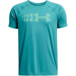imageUnder Armour Boys Tech Stadium Lights Short Sleeve T Shirt464 Circuit Teal   Highvis Yellow