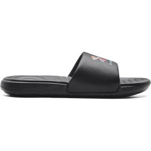 imageUnder Armour Kids Ansa Graphic Fixed Strap Slide SandalBlack 002Electro Pink