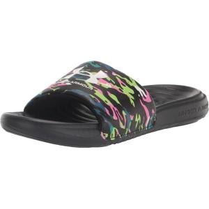 imageUnder Armour Kids Ansa Graphic Fixed Strap Slide SandalBlack 005Purple Switch