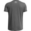 imageUnder Armour Boys Sportstyle Left Chest ShortSleeve TShirt025 Castlerock Medium Heather   White