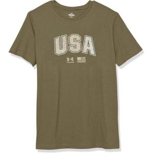 imageUnder Armour Boys Freedom Graphic Short Sleeve TShirt390 Marine Od Green   Khaki Base