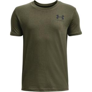 imageUnder Armour Boys Sportstyle Left Chest ShortSleeve TShirt390 Marine Od Green   Black