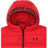 imageUnder Armour Boys Pronto Colorblock Puffer Jacket MidWeight Zip Up Closure Repels WaterRed