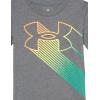imageUnder Armour Boys Short Sleeve Shirt Crewneck Lightweight and BreathablePitch Gray Blaze Logo
