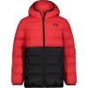 imageUnder Armour Boys Pronto Colorblock Puffer Jacket MidWeight Zip Up Closure Repels WaterRed