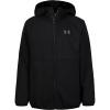 imageUnder Armour Boys Sim Softshell Jacket Hooded with Zipper Closure WaterResistant ampamp LightweightBlack