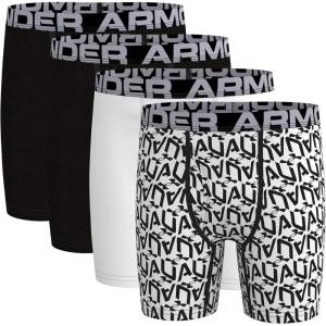 imageUnder Armour Boys Performance Boxer Briefs Lightweight ampamp Smooth Stretch FitMulti Logo Print